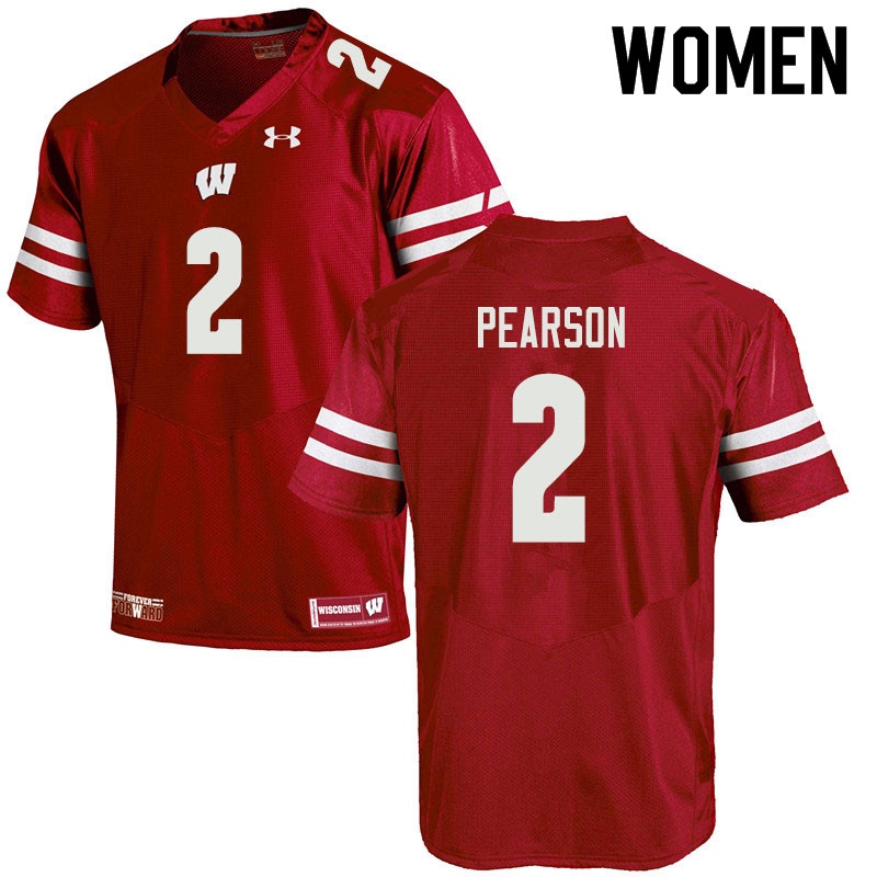 Women #2 Reggie Pearson Wisconsin Badgers College Football Jerseys Sale-Red